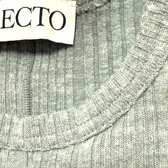 Recto XL Wool Blend Ribbed Halter Tank Gray Minimalist Korean RCWK23FJTP01B - Picture 4 of 6